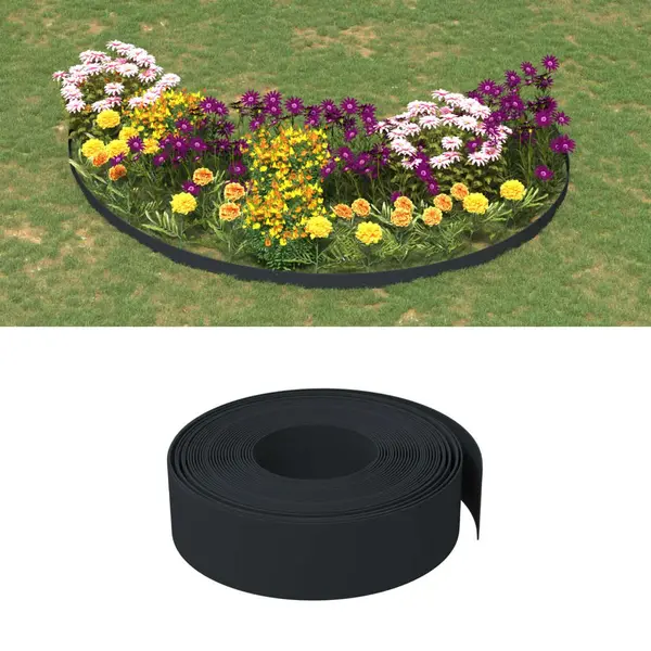 Gossi borduri de gradina, 5 buc, negru, 10 m 15 cm, polietilena