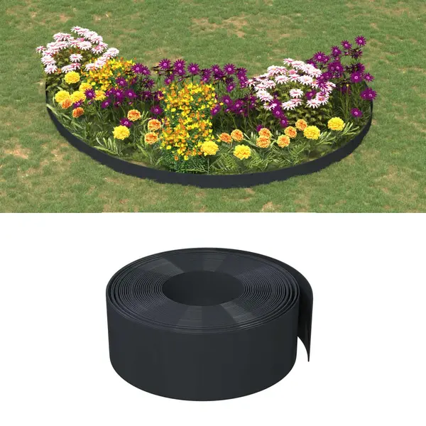 Gossi borduri de gradina, 5 buc, negru, 10 m 20 cm, polietilena