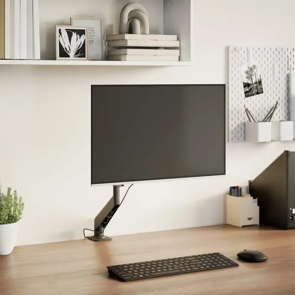 Gossi brat unic de monitor ecran de max 27 inci cu arc de gaz 10 kg