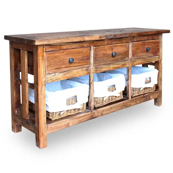 Gossi bufet din lemn masiv reciclat, 100 x 30 x 50 cm