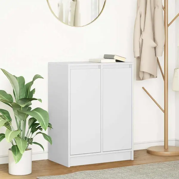 Gossi bufeta alba 57x34x76 cm din lemn prelucrat