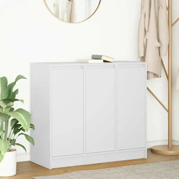 Gossi bufeta alba 85x34x76 cm din lemn prelucrat
