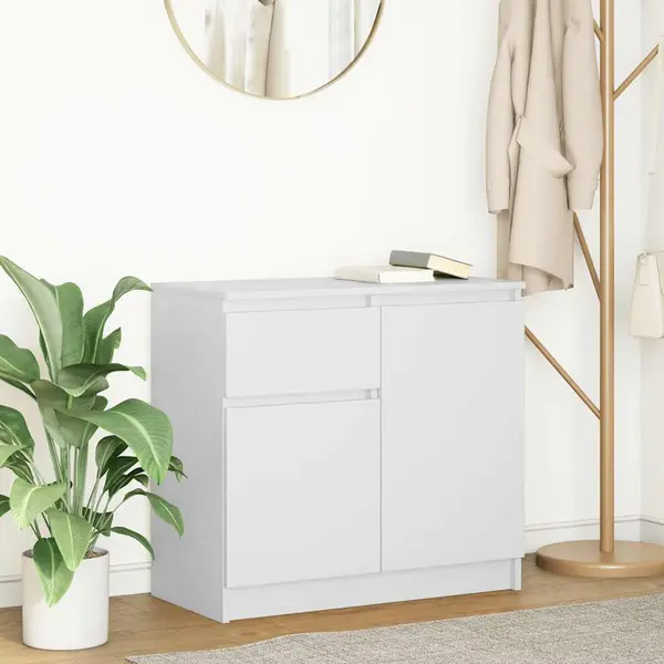 Gossi bufeta cu sertar alb 71x35x65 cm din lemn prelucrat
