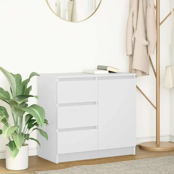 Gossi bufeta cu sertar alb 71x35x65 cm din lemn prelucrat