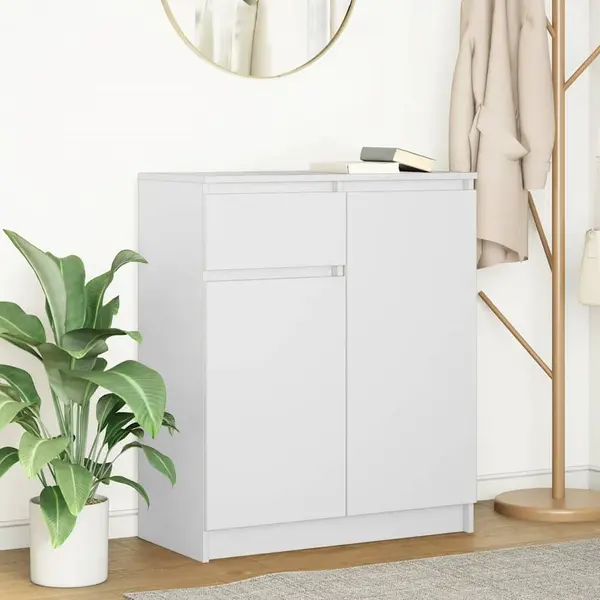 Gossi bufeta cu sertar alb 71x35x84 cm din lemn prelucrat