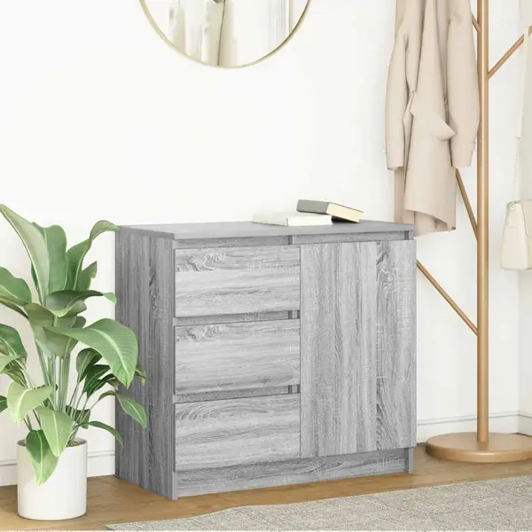 Gossi bufeta cu sertar gri sonoma 71x35x65 cm lemn prelucrat