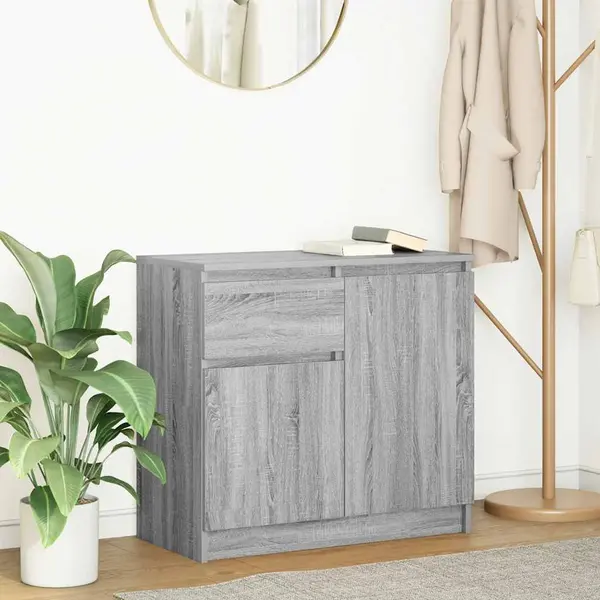 Gossi bufeta cu sertar gri sonoma 71x35x65 cm lemn prelucrat