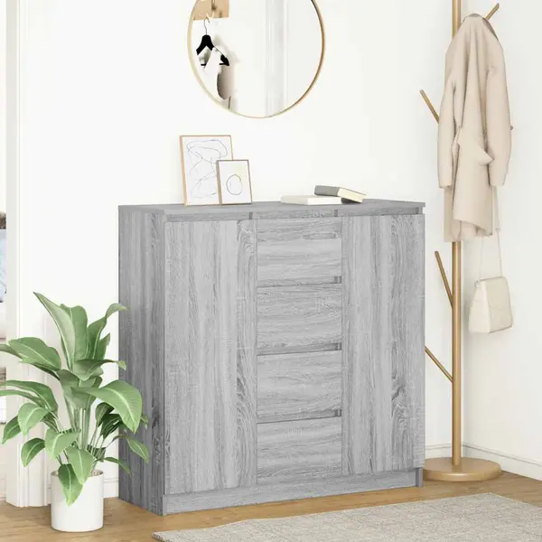 Gossi bufeta cu sertare gri sonoma 100,5x35x98,5 cm lemn prelucrat