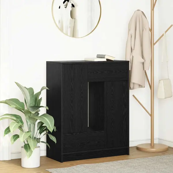 Gossi bufeta cu sertare si usi stejar negru 73x31x90 cm
