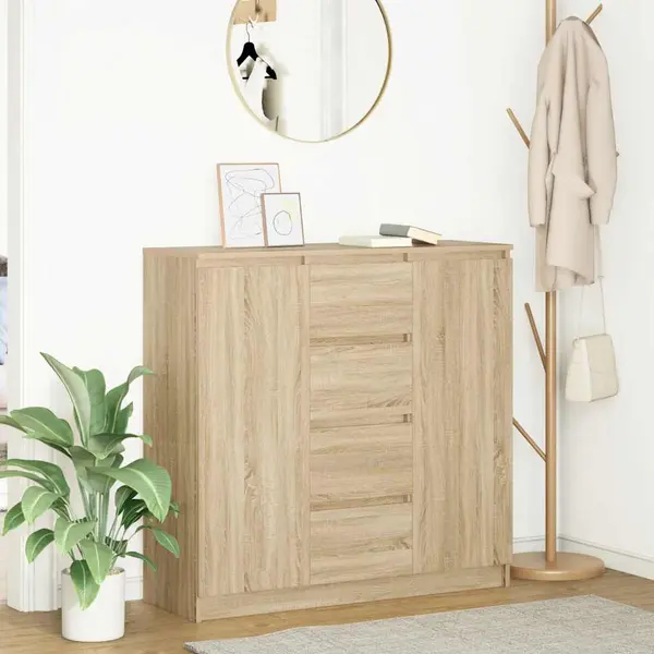 Gossi bufeta cu sertare stejar sonoma 100,5x35x98,5 cm lemn prelucrat