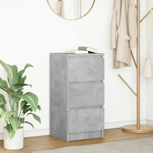 Gossi bufeta gri beton 37,5x35x76 cm lemn prelucrat