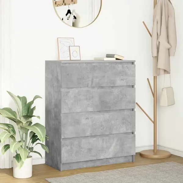 Gossi bufeta gri beton 80x35x99 cm lemn prelucrat
