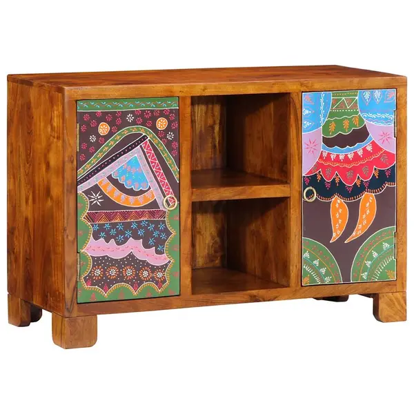 Gossi bufeta multicolor 90x35x60 din lemn masiv de salcam