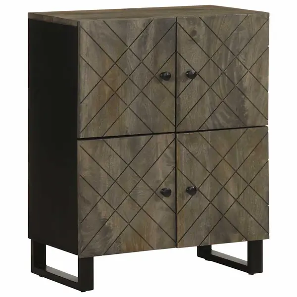 Gossi bufeta neagra 60x33x75 cm lemn masiv de mango