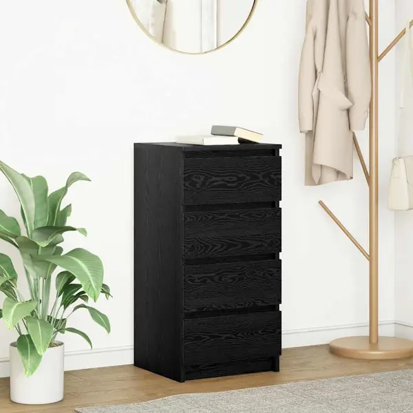 Gossi bufeta stejar negru 37,5x35x76 cm lemn prelucrat