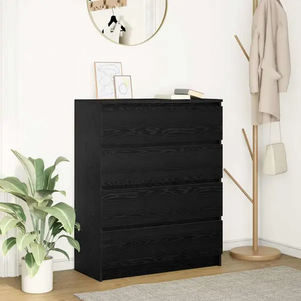 Gossi bufeta stejar negru 80x35x99 cm lemn prelucrat