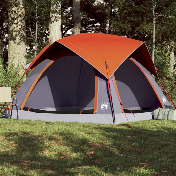 Gossi cabina cort de camping 4 persoane gri si portocaliu impermeabil