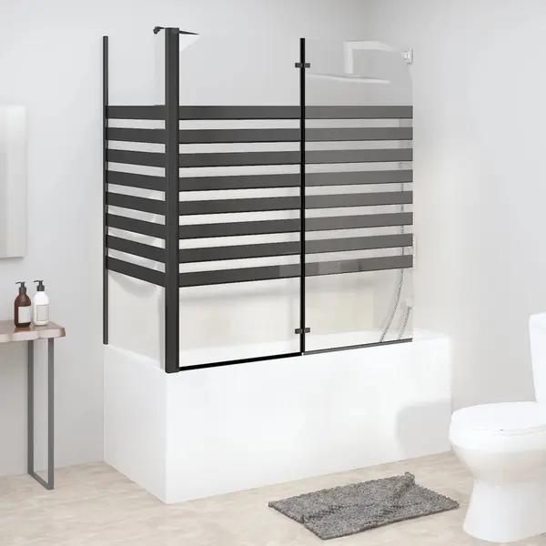 Gossi cabina de baie, 120x68x130 cm, sticla securizata, dungi
