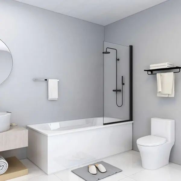 Gossi cabina de dus, negru, 68 x 130 cm, esg