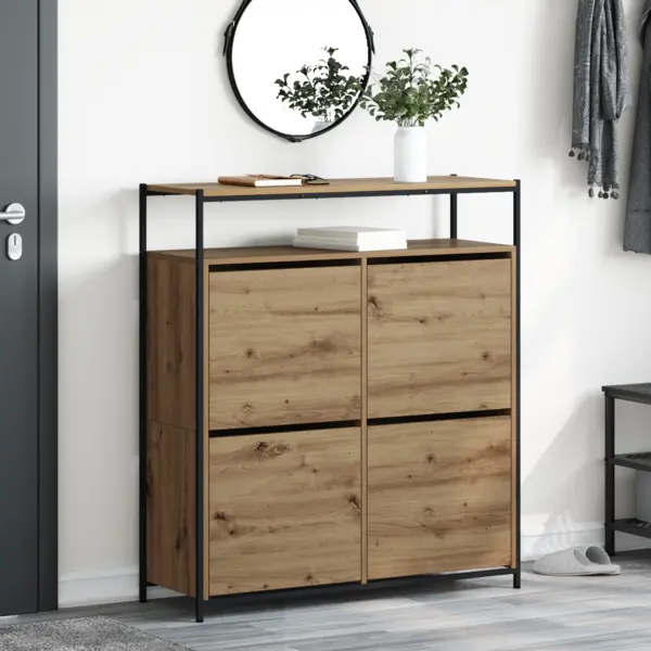 Gossi cabinet pantofi cu 4 sertare flip stejar artisan 100x34x112 cm