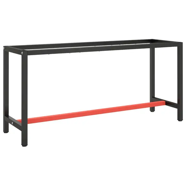 Gossi cadru banc de lucru, negru mat/rosu mat, 170x50x79 cm, metal