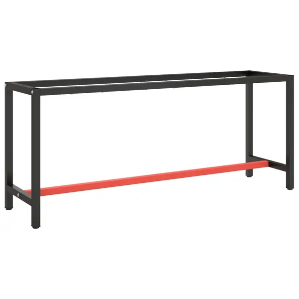 Gossi cadru banc de lucru, negru mat/rosu mat, 190x50x79 cm, metal