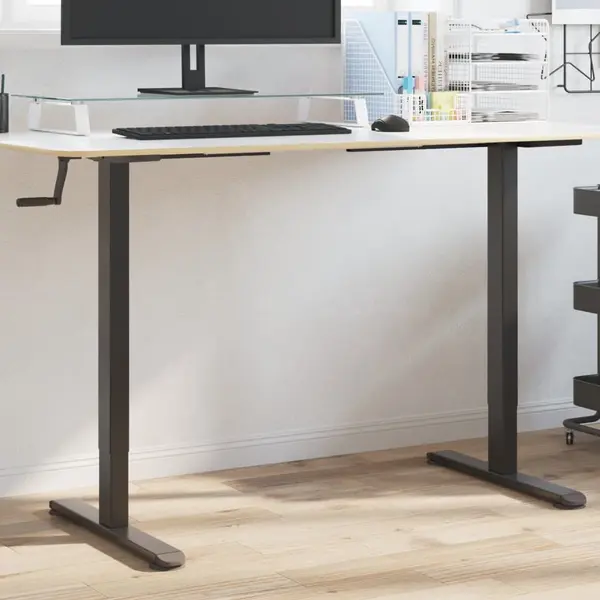 Gossi cadru de birou, negru, (94-135)x60x(70-114) cm, otel