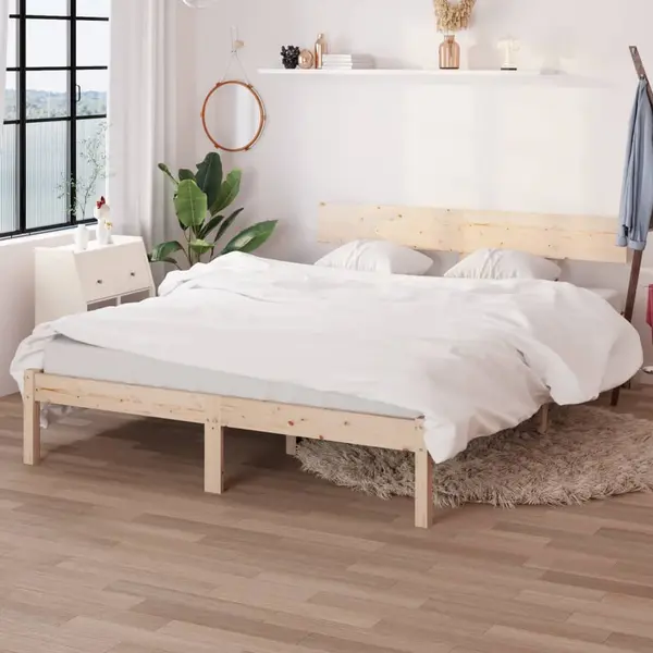 Gossi cadru de pat, 140x190 cm, lemn masiv de pin