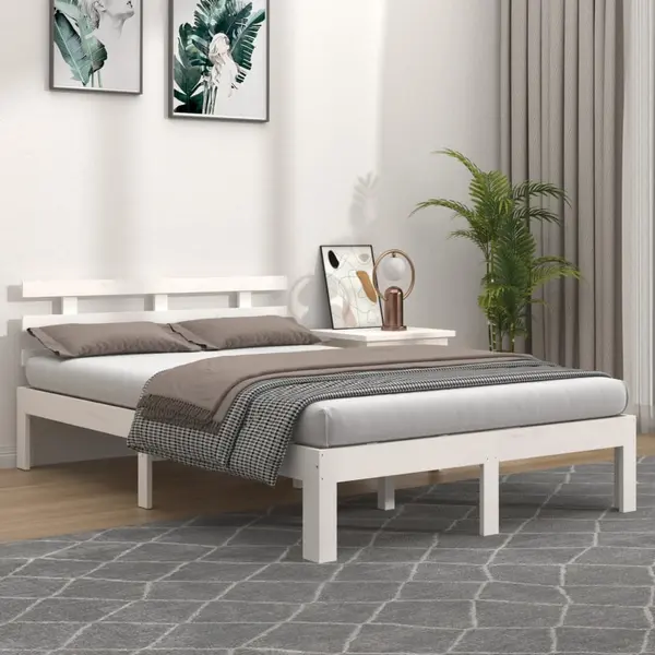 Gossi cadru de pat, 140x190 cm, lemn masiv de pin