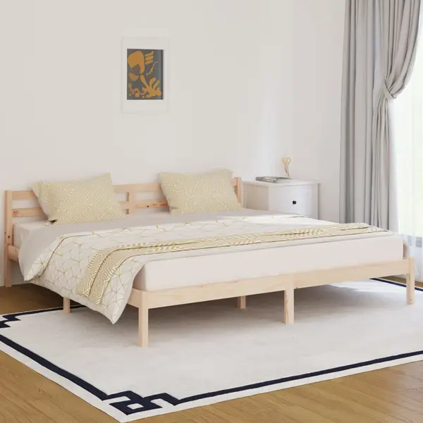Gossi cadru de pat, 200x200 cm, lemn masiv de pin