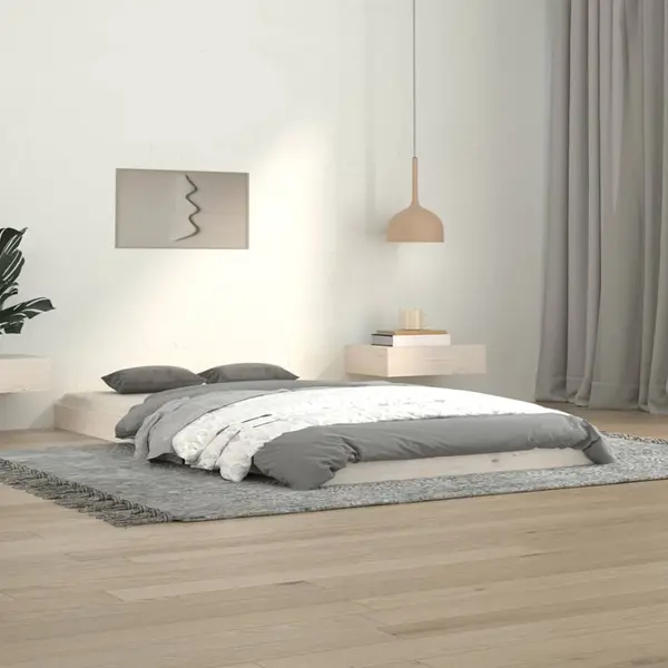 Gossi cadru de pat, alb, 100x200 cm, lemn masiv de pin