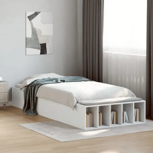 Gossi cadru de pat, alb, 100x200 cm, lemn prelucrat