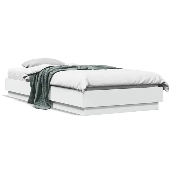 Gossi cadru de pat, alb, 100x200 cm, lemn prelucrat