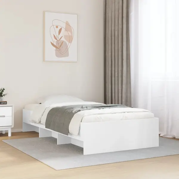 Gossi cadru de pat, alb, 100x200 cm, lemn prelucrat
