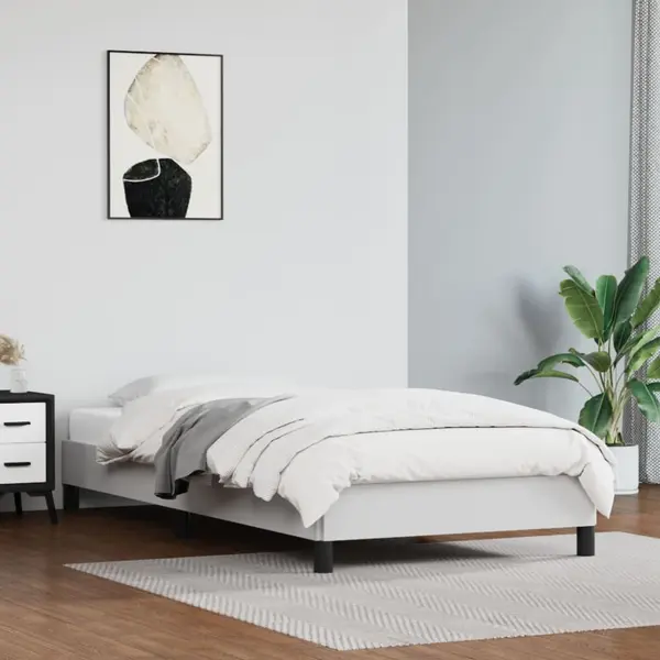 Gossi cadru de pat, alb, 100x200 cm, piele ecologica
