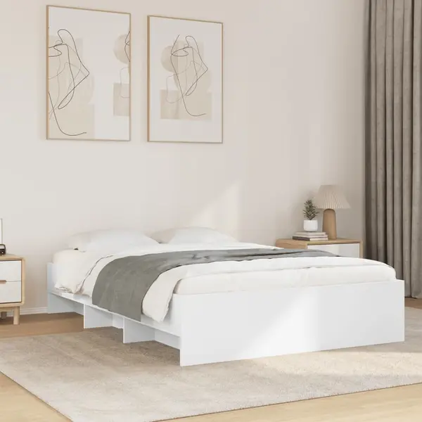 Gossi cadru de pat, alb, 120x190 cm, lemn prelucrat
