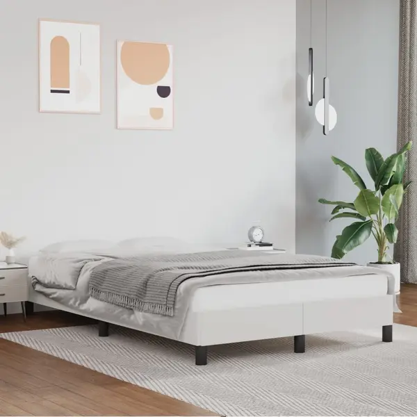 Gossi cadru de pat, alb, 120x190 cm, piele ecologica