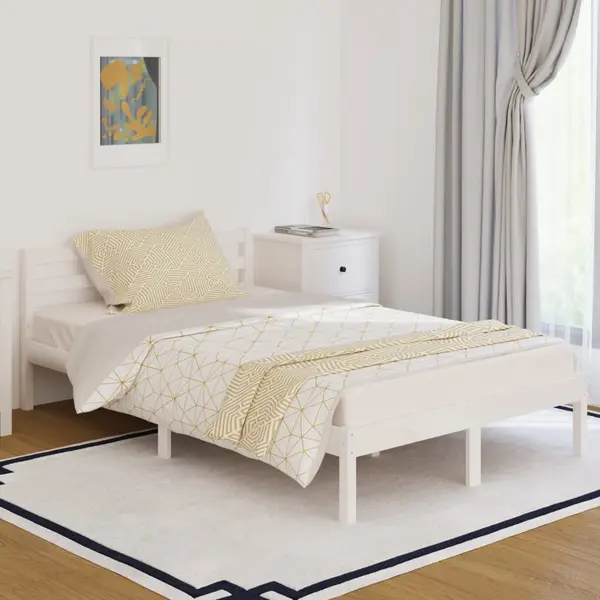 Gossi cadru de pat, alb, 120x200 cm, lemn masiv de pin