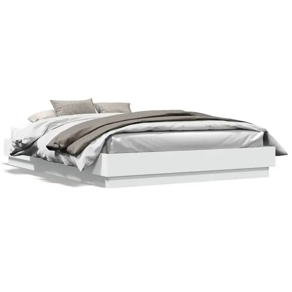 Gossi cadru de pat, alb, 120x200 cm, lemn prelucrat