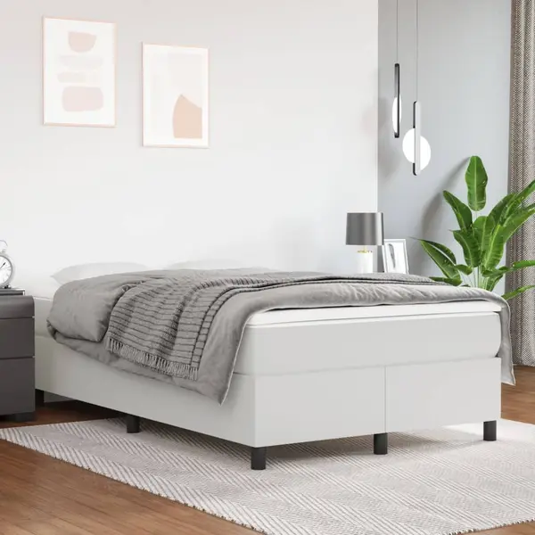 Gossi cadru de pat, alb, 120x200 cm, piele ecologica