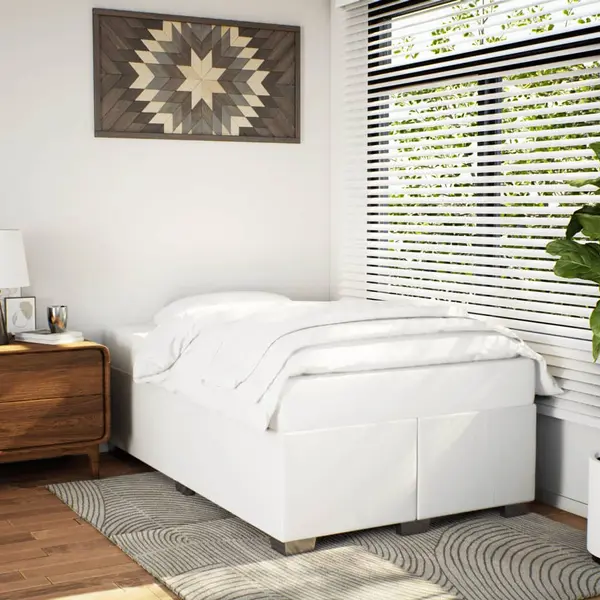 Gossi cadru de pat, alb, 120x200 cm, piele ecologica