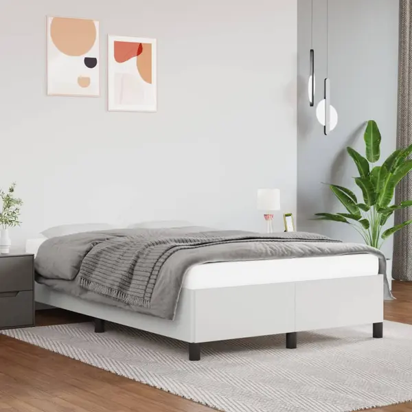 Gossi cadru de pat, alb, 120x200 cm, piele ecologica