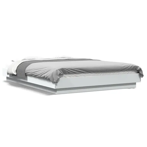 Gossi cadru de pat, alb ,135x190 cm, lemn prelucrat