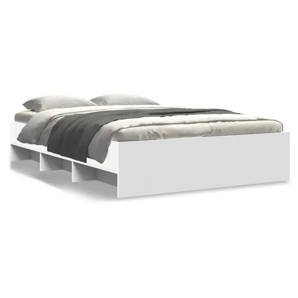Gossi cadru de pat, alb, 140x190 cm, lemn prelucrat