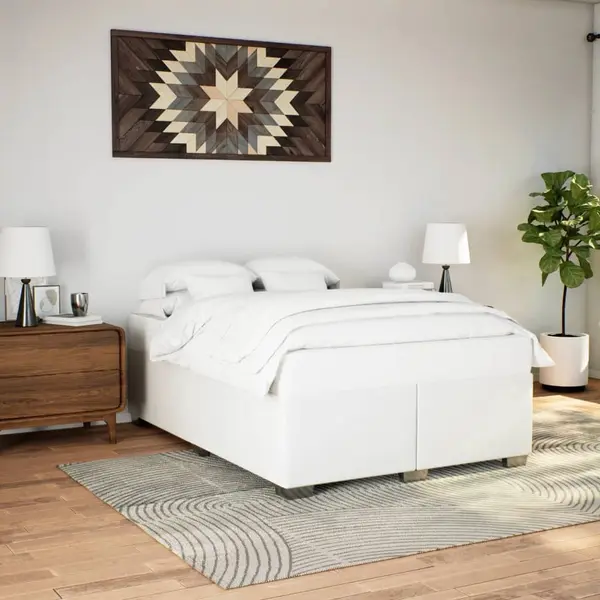 Gossi cadru de pat, alb, 140x190 cm, piele ecologica
