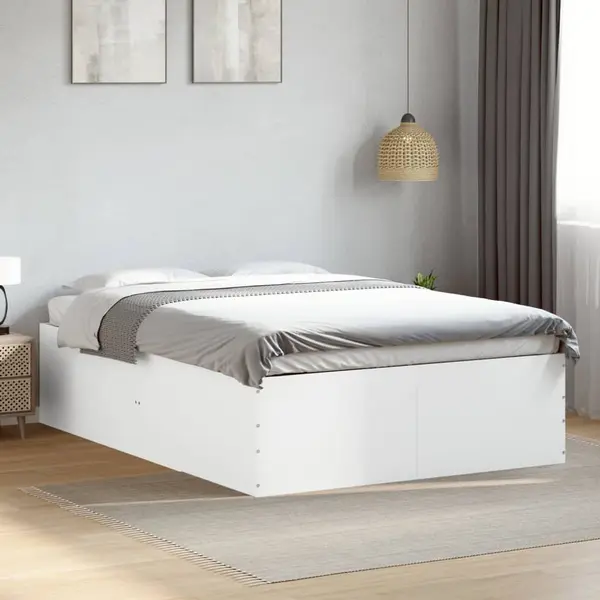 Gossi cadru de pat, alb, 140x200 cm, lemn prelucrat