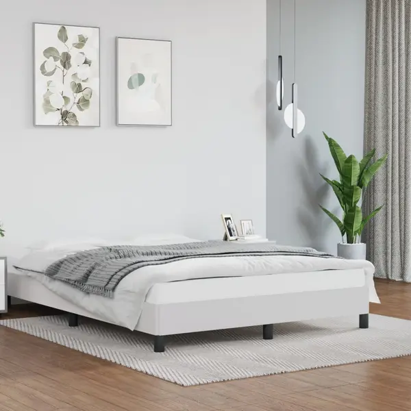 Gossi cadru de pat, alb, 140x200 cm, piele ecologica