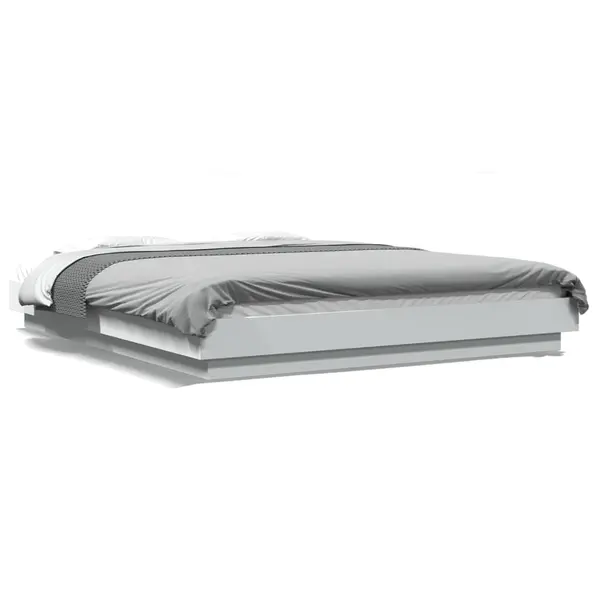 Gossi cadru de pat, alb, 150x200 cm, lemn prelucrat