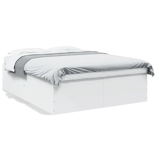 Gossi cadru de pat, alb, 150x200 cm, lemn prelucrat
