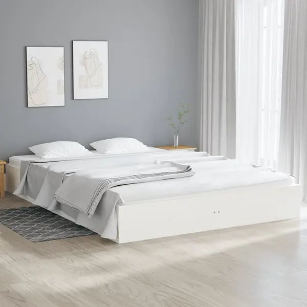 Gossi cadru de pat, alb, 160x200 cm, lemn masiv